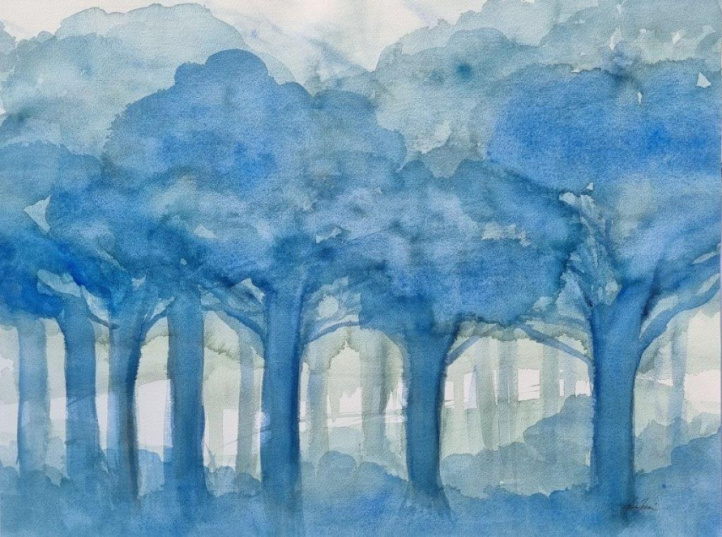 De blå träden 2 i gruppen Alla konstverk / Akvarell hos NOA Gallery (100185_Anna Jormin 2)